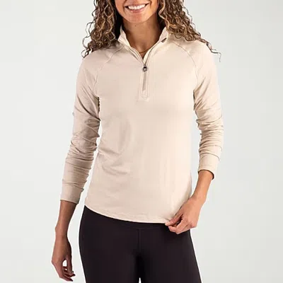 Cutter & Buck Womens Mock Neck Long Sleeve Quarter-zip Pullover In Neutral
