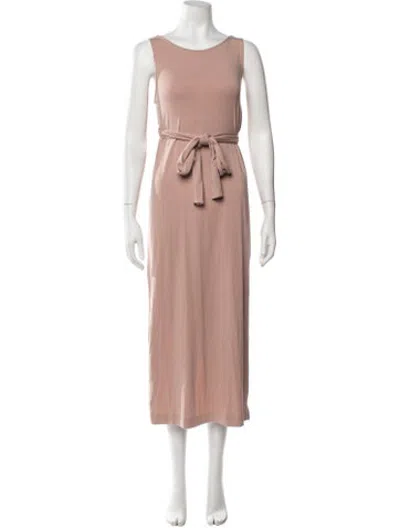 Pre-owned Cuyana Scoop Neck Midi Length Dress In Pink