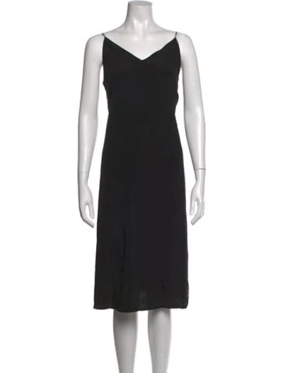 Pre-owned Cuyana Silk Midi Length Dress In Black