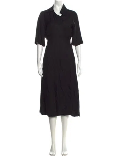 Pre-owned Cuyana Silk Midi Length Dress In Black