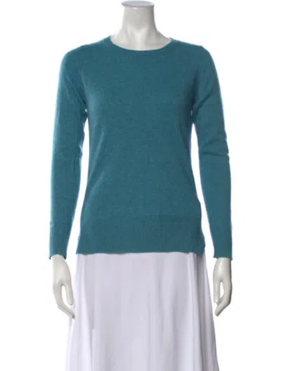 Pre-owned Cynthia Rowley Cashmere Crew Neck Sweater In Blue