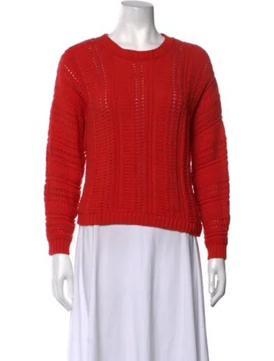 Pre-owned Cynthia Rowley Patterned Crew Neck Sweater In Orange