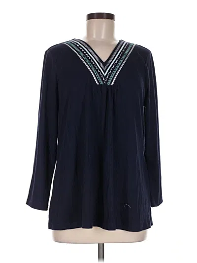 Pre-owned D&co. Long Sleeve Blouse In Blue