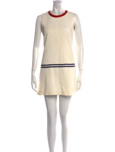 Pre-owned D&g Acetate Mini Dress In Neutrals