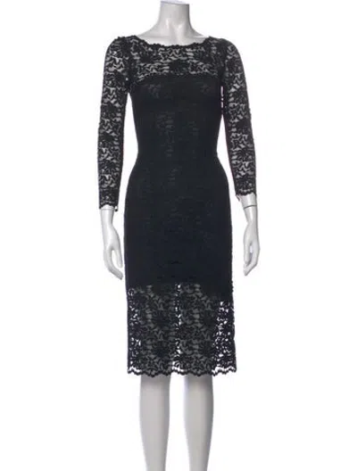 Pre-owned D&g Lace Knee-length Dress In Black