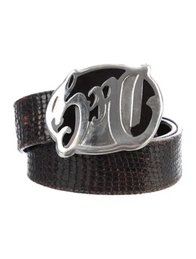 Pre-owned D&g Leather Waist Belt In Brown