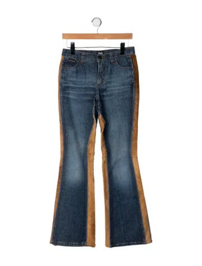 Pre-owned D&g Mid-rise Flared Jeans In Blue