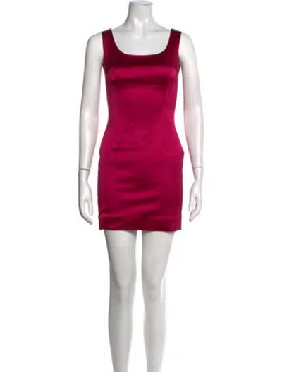 Pre-owned D&g Satin Mini Dress In Red