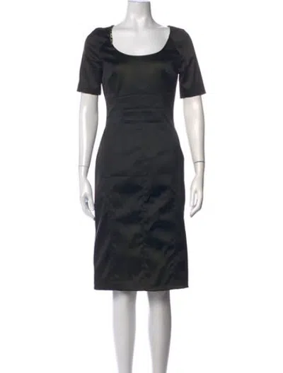 Pre-owned D&g Scoop Neck Knee-length Dress In Black