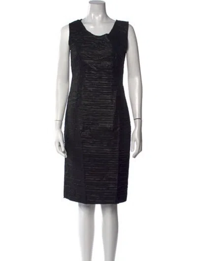 Pre-owned D&g Scoop Neck Knee-length Dress In Black