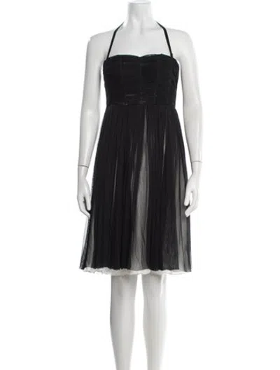 Pre-owned D&g Silk Mini Dress W/ Tags In Black