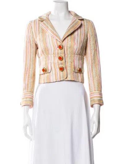 Pre-owned D&g Striped Blazer In Neutrals/orange
