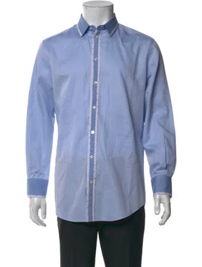 Pre-owned D&g Striped Long Sleeve Dress Shirt In Blue