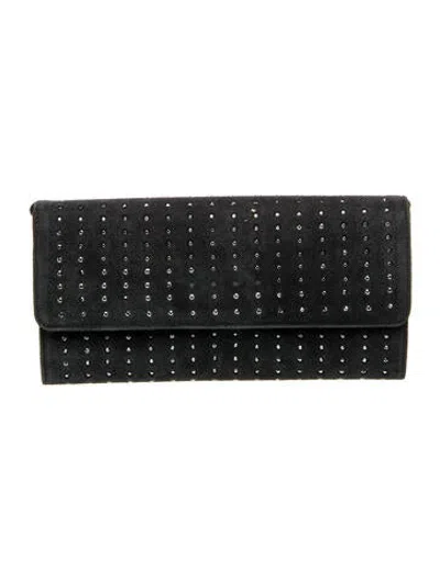 Pre-owned D&g Suede Clutch In Black