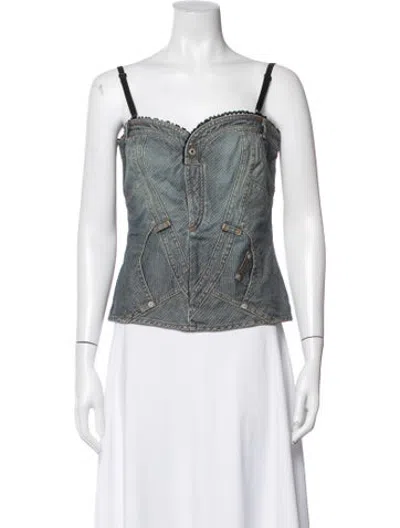 Pre-owned D&g Vintage 2000's Top In Blue