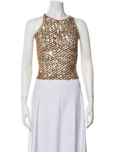 Pre-owned D&g Vintage 2000's Top In Gold