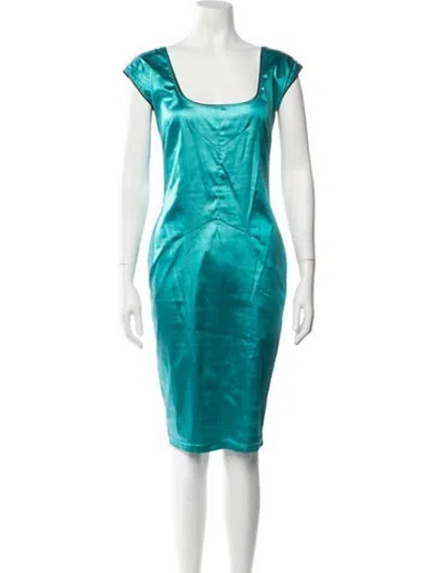 Pre-owned D&g Vintage Knee-length Dress In Green