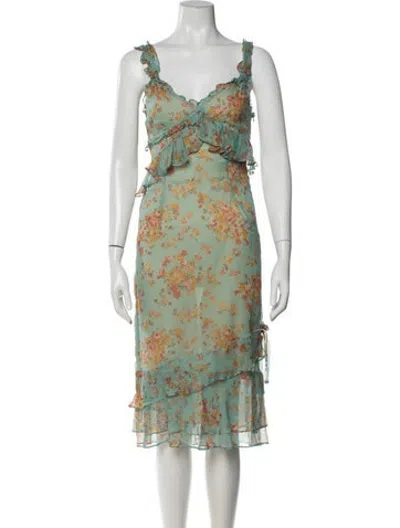 Pre-owned D&g Vintage Midi Length Dress In Blue