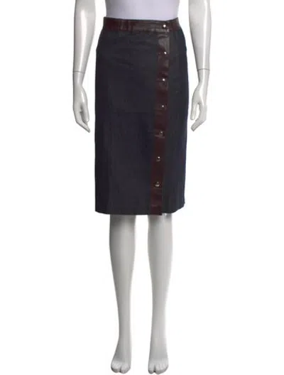 Pre-owned D&g Vintage Midi Length Skirt In Blue