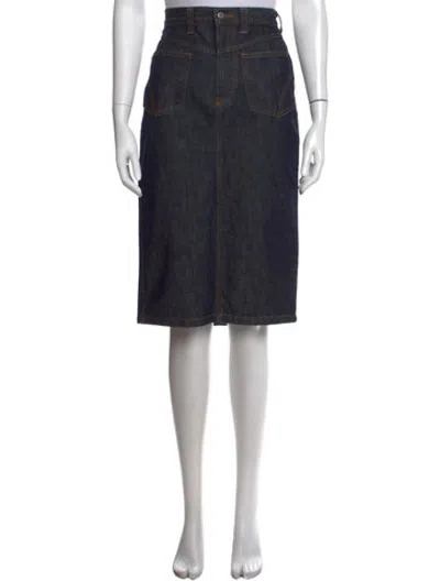 Pre-owned D&g Vintage Midi Length Skirt In Blue