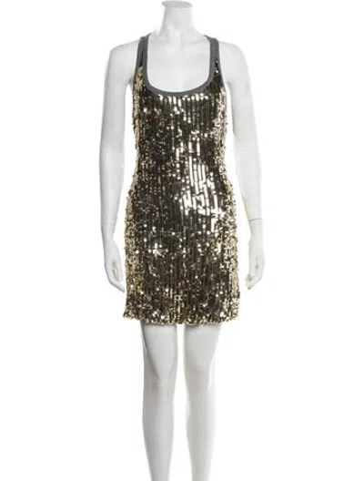 Pre-owned D&g Vintage Mini Dress In Gold