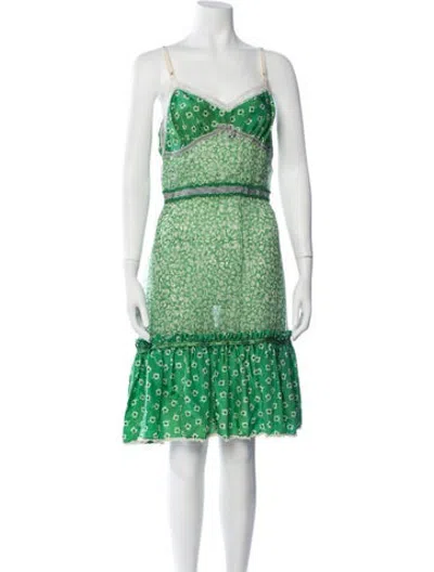 Pre-owned D&g Vintage Mini Dress In Green