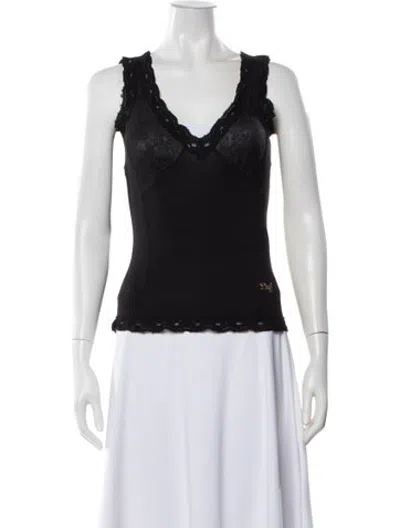 Pre-owned D&g V-neck Sleeveless Top In Black