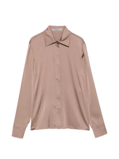 D Exterior Concealed-button Shirt In Brown