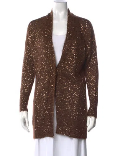 Pre-owned D Exterior Nylon Patterned Sweater In Brown
