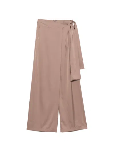 D Exterior Tie-fastening Wrap Trousers In Pink
