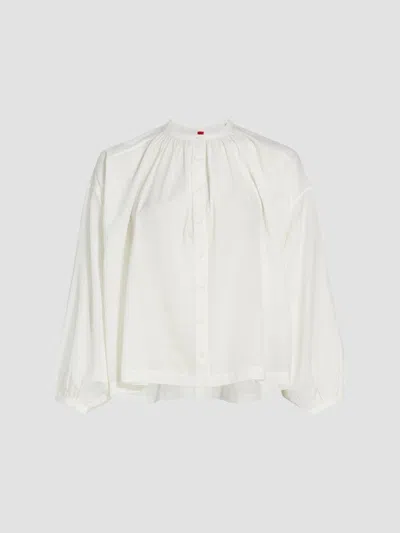 D Ô E N Women's Jane Shirred Blouse In Salt