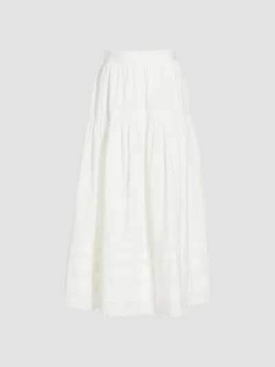 D Ô E N Women's Sebastiane Tiered Cotton Maxi Skirt In Powder