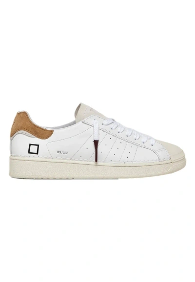 Pre-owned Date D.a.t.e. Base Calf White-cuoio Sneakers M401 Ba Cawi