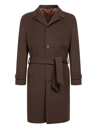 D4.0 Belted Coat In Brown