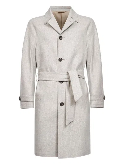 D4.0 Belted Coat In Gray
