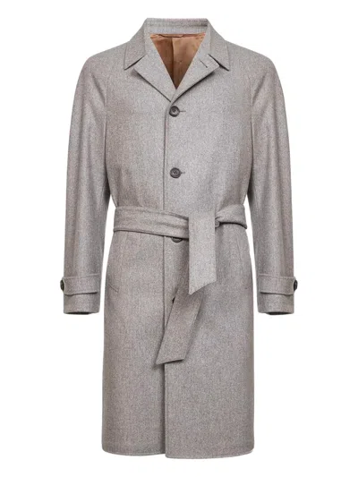 D4.0 Belted Coat In Gray