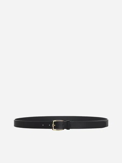 D4.0 Black Saffiano Leather Belt