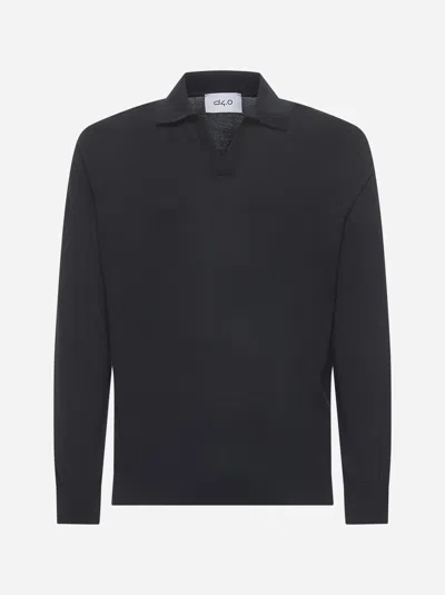 D4.0 Blue Cotton Knit Polo Shirt