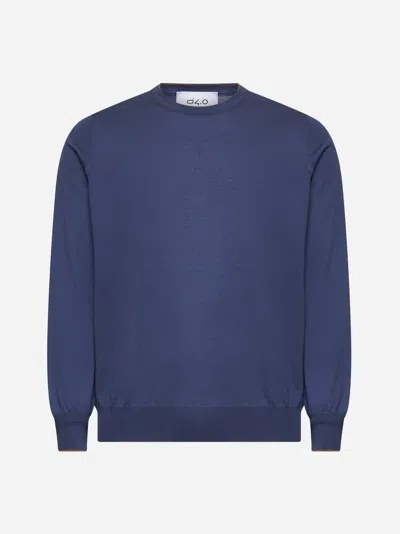 D4.0 Blue Silk And Cotton Crewneck Sweater
