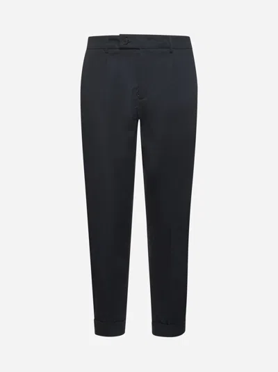 D4.0 Blue Stretch Cotton Riviera Elastic Trousers