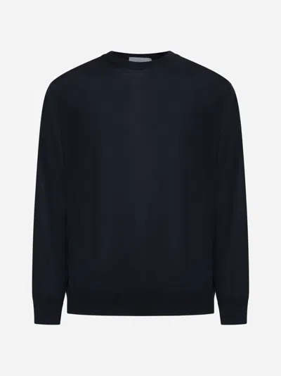D4.0 Blue Virgin Wool Crewneck Sweater