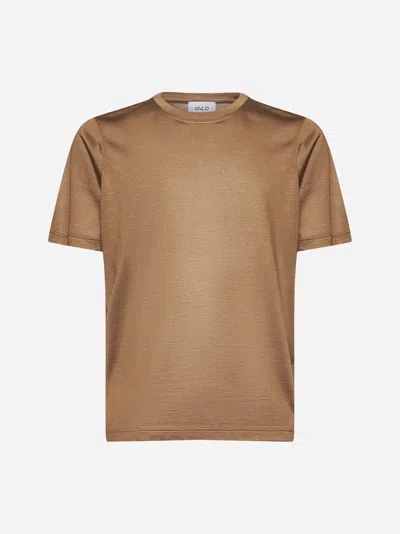 D4.0 Camel Silk Jersey Crewneck T-shirt