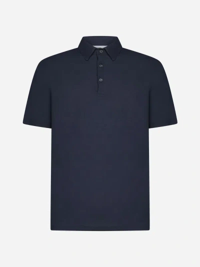 D4.0 Cotton Polo Shirt In Blue