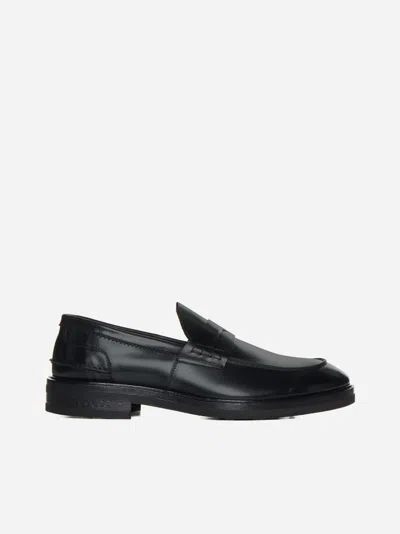 D4.0 Leather Penny Loafers In Black
