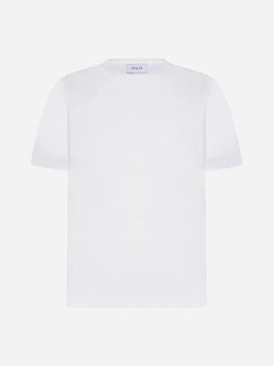 D4.0 Lisle Cotton T-shirt In White