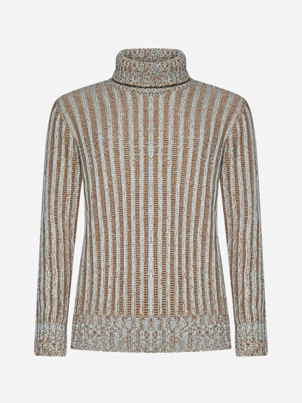 D4.0 button-up funnel neck jumper - Blue