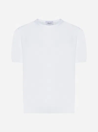 D4.0 Short-sleeved Cotton Jumper In White