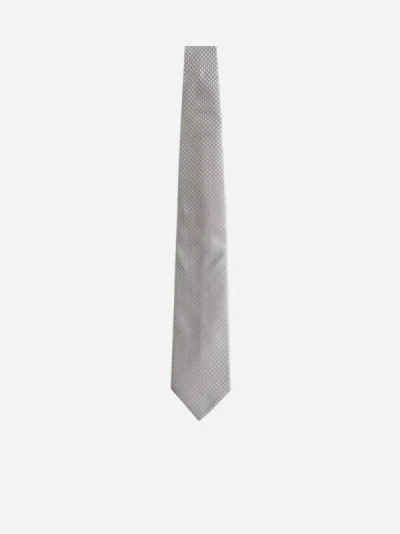 D4.0 Silk Jacquard Tie In Grey