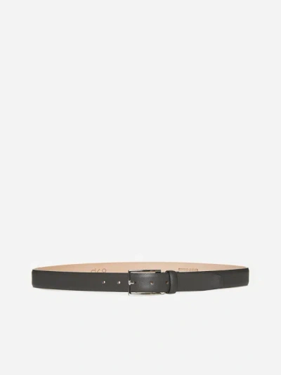D4.0 Textured Leather Belt In Dark Grey