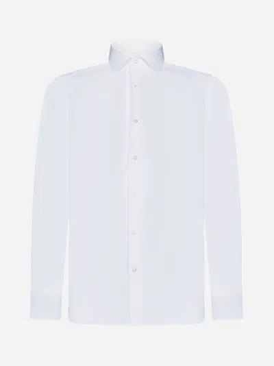 D4.0 White Twill Classic Shirt